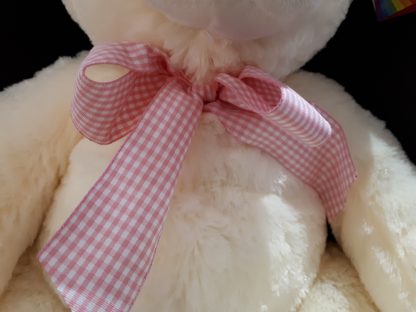 Buddyz Baby Large white bear with pink ribbon - Image 3