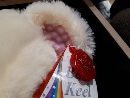 Buddyz Baby Large white bear with pink ribbon - Image 4